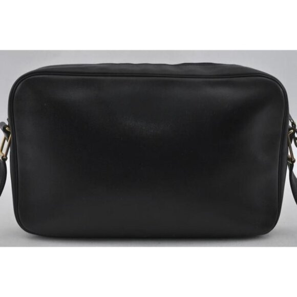 Retro Dior Black Leather 2-way Shoulder Bag or Clutch w Gold Accents - Picture 8 of 11